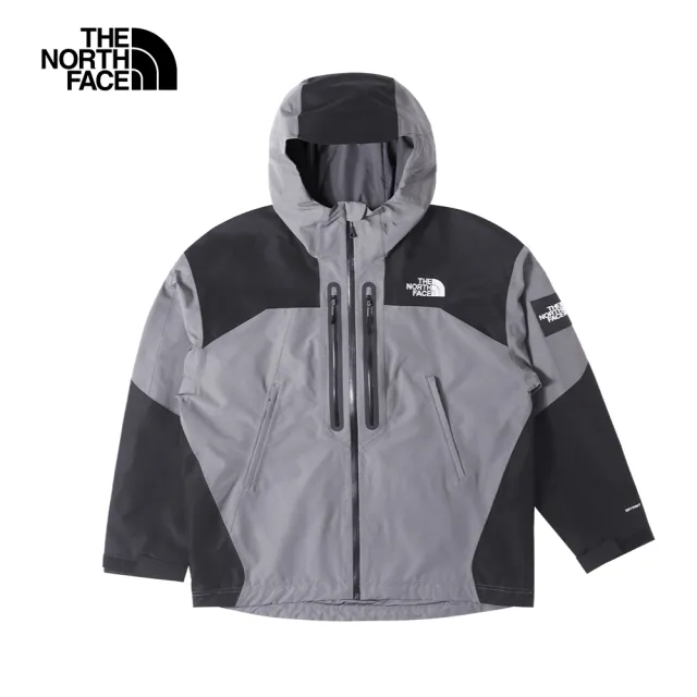 【The North Face 官方旗艦】北面UE男款灰色防水透氣可調節連帽衝鋒衣｜879ERPI