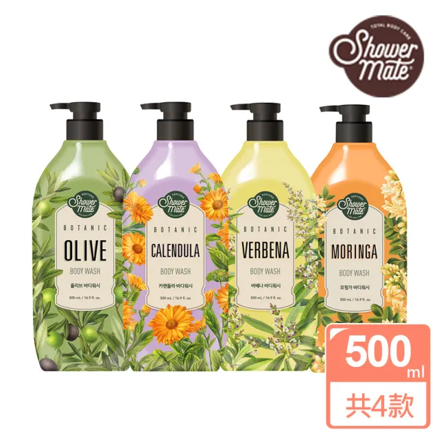 【ShowerMate】療癒植園花草沐浴乳 500mlx1 四款任選(植物精華 舒緩 放鬆 滋潤 保濕)