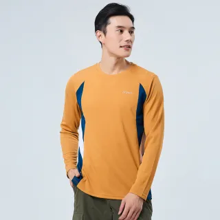 【ATUNAS 歐都納】男Polygiene抑菌抗臭吸濕排汗防曬透氣薄長袖T恤(A1TSEE02M金黃棕/戶外登山/抗UV/大尺碼)