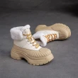 【Vecchio】真皮雪靴 輕量雪靴/真皮頭層牛皮防踢護趾保暖機能輕量雪靴(米)