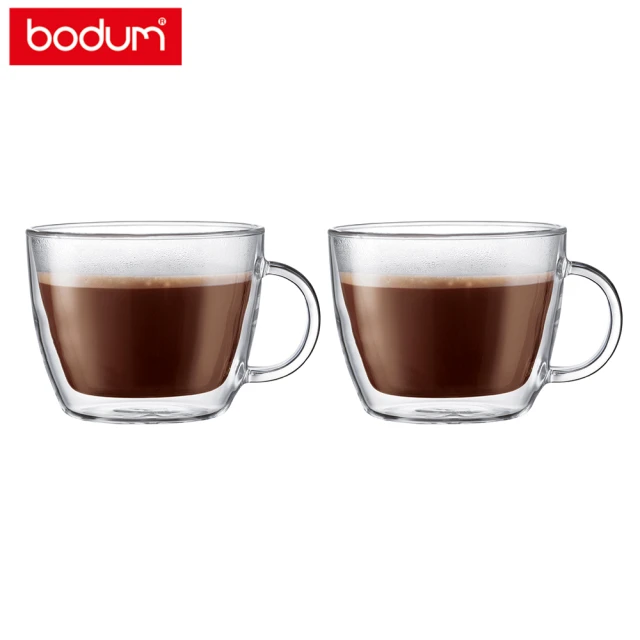 【Bodum】BISTRO 雙層玻璃拿鐵杯兩件組450cc-2入(咖啡杯 水杯 最高可耐176度C)