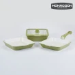 韓國MONACOOK卡卡方鍋陶瓷不沾鍋五件組(陶瓷不沾鍋/可拆雙向把手)