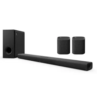 【YAMAHA 山葉】TRUE X BAR 50A 家庭劇院 聲霸 Soundbar 含後環繞 四件組 碳纖維 灰色(SR-X50A + WS-X1A)