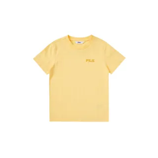 【FILA官方直營】KIDS 男童 女童 童短袖棉質圓領T恤-黃色(1TEX-4401-YE)