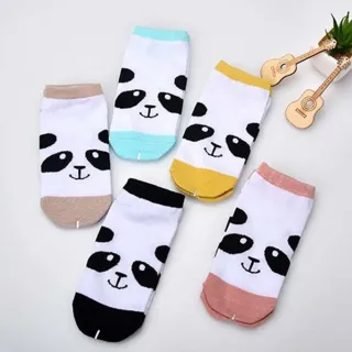 【收納女王】童趣熊貓臉女短襪(學生襪 襪子 棉襪)