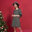 【RED HOUSE 蕾赫斯】氣質格紋A-line洋裝(黑色)