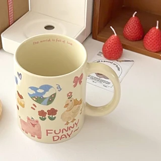 【可愛水杯】卡通可愛插畫塗鴉風馬克杯(咖啡杯 水杯 茶杯 牛奶杯 辦公室 居家 儀式感 禮物)