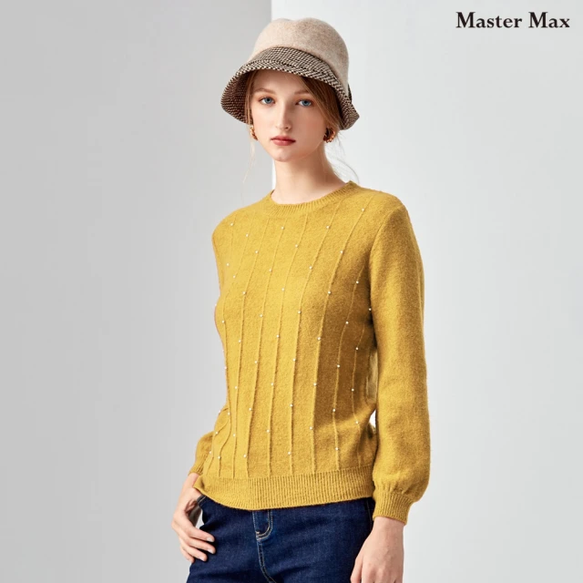 【Master Max】輕量款珍珠圓領長袖毛衣(8228054)