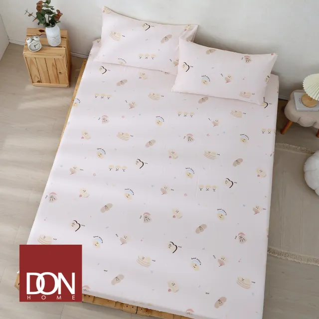 【DON】奶油家族聯名系列-吸濕排汗天絲床包枕套組-點心派對(雙人)