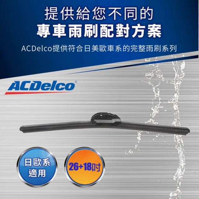 【ACDelco】福斯GOLF Alltrack矽膠歐系軟骨專用雨刷組合26+18吋(GOLF Alltrack)
