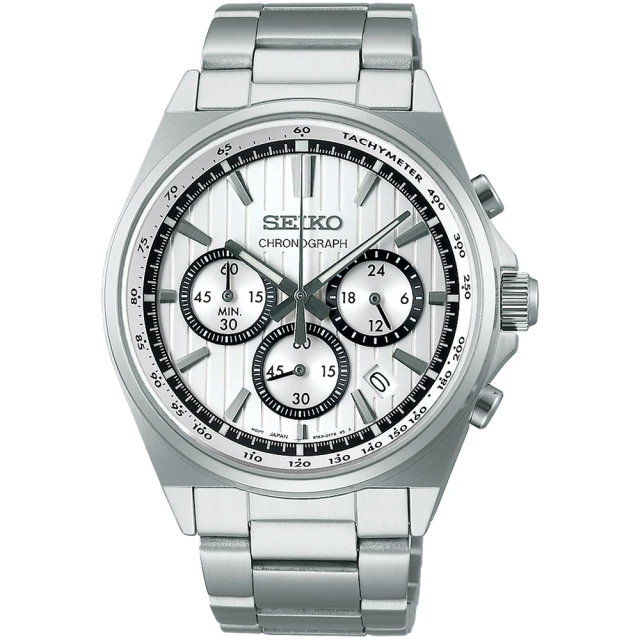 SEIKO 精工SEIKO 精工 CS系列 條紋設計計時腕錶-41mm(8T63-01T0S/SBTR031J)