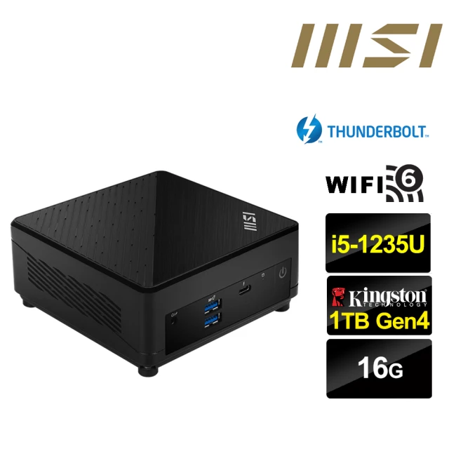 MSI 微星 Cubi5 12M i5十核{龍魂鐵衛} 迷你電腦(i5-1235U/16G/1TB M.2)