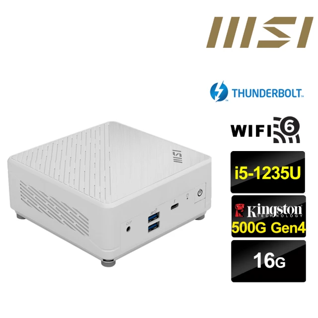 MSI 微星 Cubi5 12M i5十核{龍魂巫師} 迷你電腦(i5-1235U/16G/500G M.2)