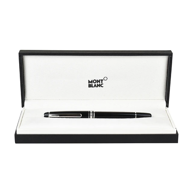 MONTBLANC 萬寶龍 萬寶龍MONTBLANC 經典大班系列六芒星LOGO雕刻設計鍍鉑金筆夾鋼珠筆(黑)