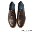 【TINO BELLINI 貝里尼】牛皮壓紋綁帶紳士鞋HM4T012-6(可可色)