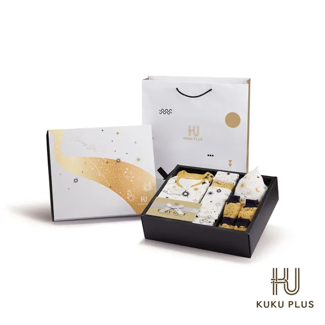 【KU.KU. 酷咕鴨】KUKU PLUS十二星座懶人包巾彌月禮盒16件組