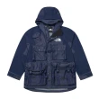 【The North Face 官方旗艦】北面UE男款藍色多口袋休閒連帽風衣外套｜884VDF7