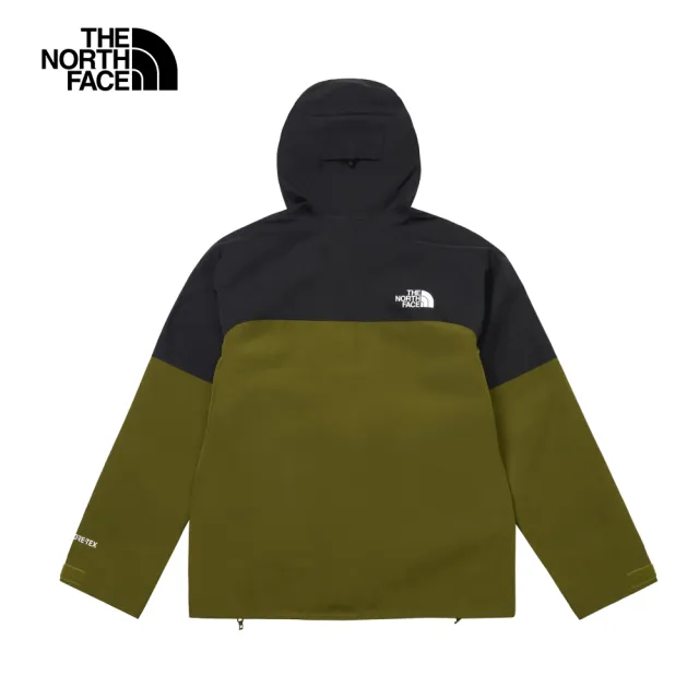 【The North Face】北面男款綠黑拼接防水透氣多口袋連帽衝鋒衣｜87U7RMO