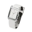 【Calvin Klein 凱文克萊】Window系列 銀框 白面 矩形錶  白色皮革錶帶 手錶 腕錶 CK錶 情人節(K2M23120)