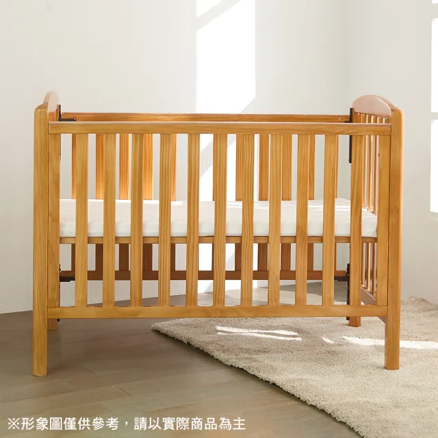 【奇哥官方旗艦】比得兔原木大床(附直立纖維棉床墊120×65×5cm 嬰兒床)