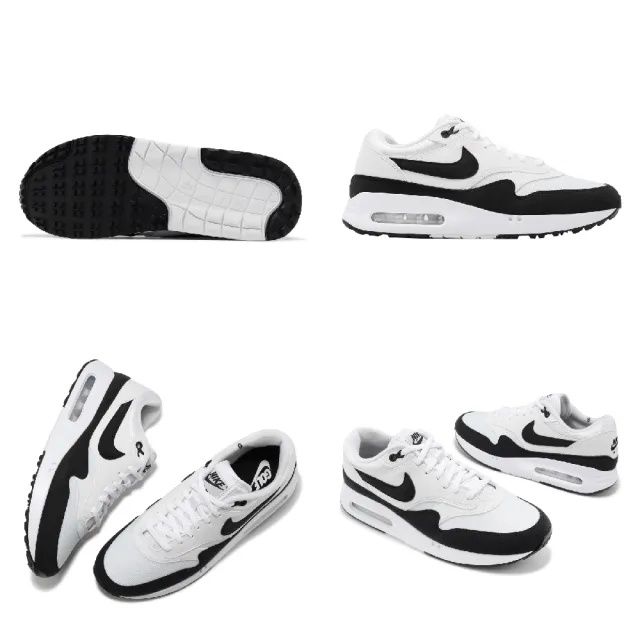 【NIKE 耐吉】高爾夫球鞋 Air Max 1 86 OG G 男鞋 女鞋 白 黑 防潑水 氣墊 麂皮 運動鞋(DV1403-110)