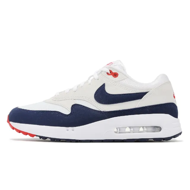 【NIKE GOLF】高爾夫球鞋 Air Max 1 86 OG G 男鞋 女鞋 白 藍 防潑水 氣墊 麂皮 運動鞋(DV1403-001)