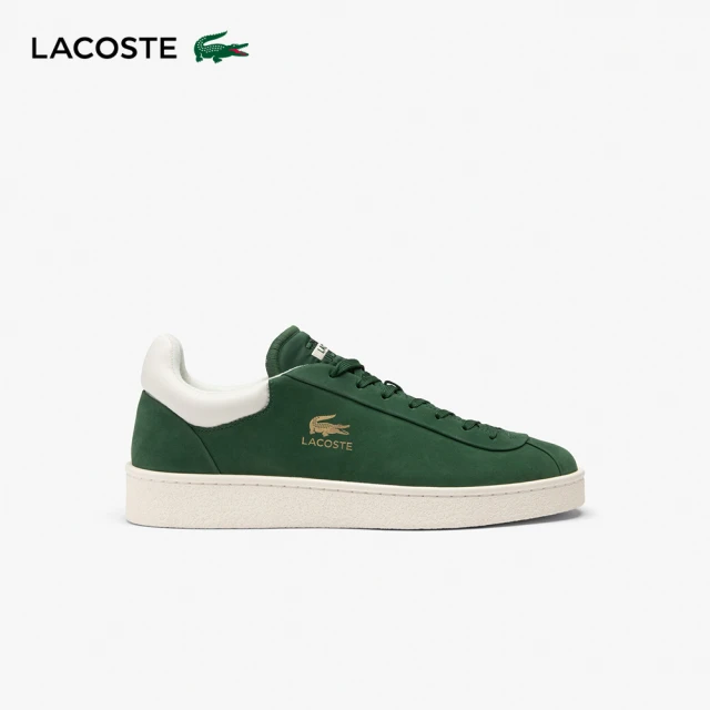 LACOSTE 男鞋-Baseshot 優質皮革運動休閒鞋(深綠色)