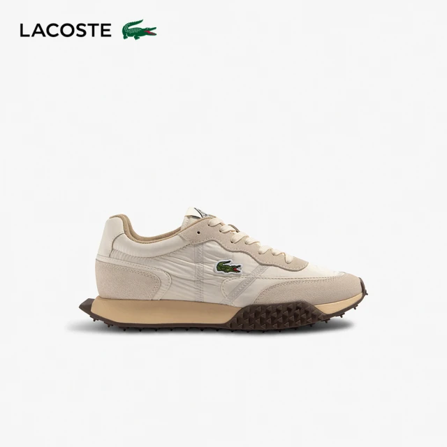 LACOSTE 男鞋-L-Spin Deluxe 3.0混合材質運動慢跑休閒鞋(灰白色)