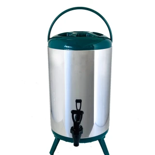 【台灣製造】10L不鏽鋼保溫保冷茶桶(活力綠)