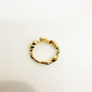 【Hanami】帶財天然珍珠戒指(K金色)
