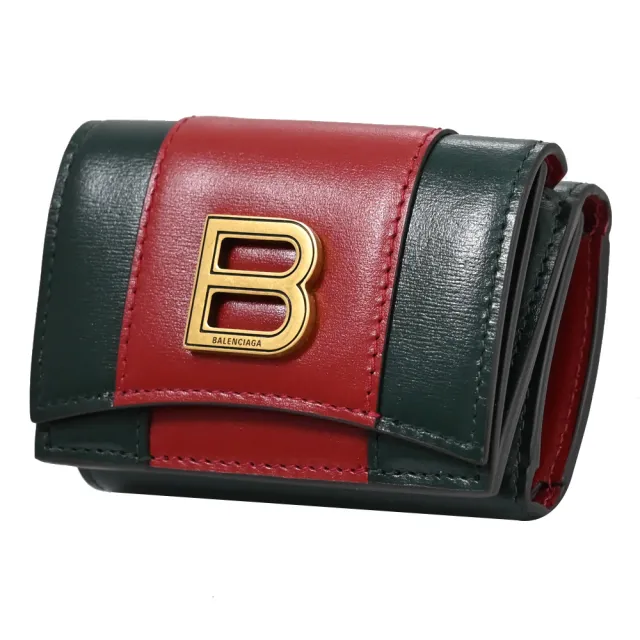 【GUCCI 古馳】聯名素面條紋撞色零錢短夾(綠紅)