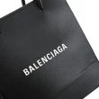【Balenciaga 巴黎世家】經典素面簡約LOGO小牛皮兩用紙袋包(黑)