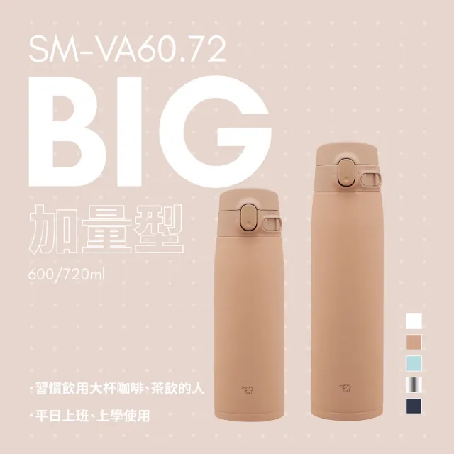 【ZOJIRUSHI 象印】買1送1 不銹鋼真空保溫保冷杯720ml+720ml(SM-VA72+SM-VA72)(保冰/環保杯)