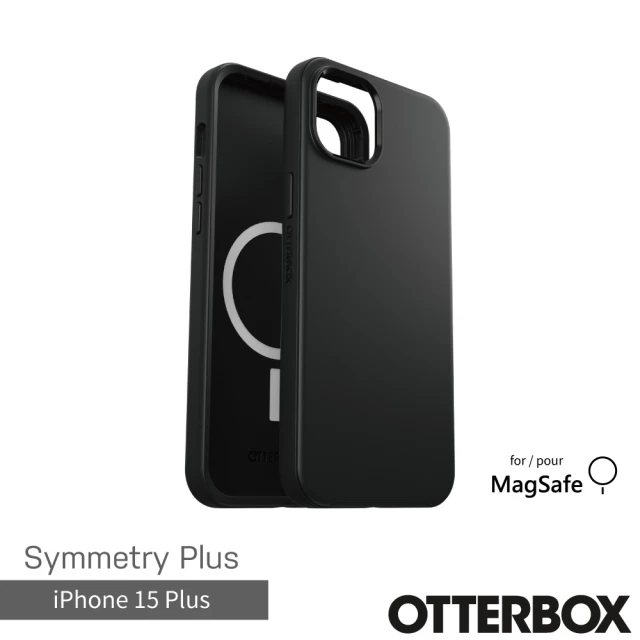 OtterBox iPhone 15 Plus 6.7吋 Symmetry Plus 炫彩幾何保護殼-黑(支援MagSafe)