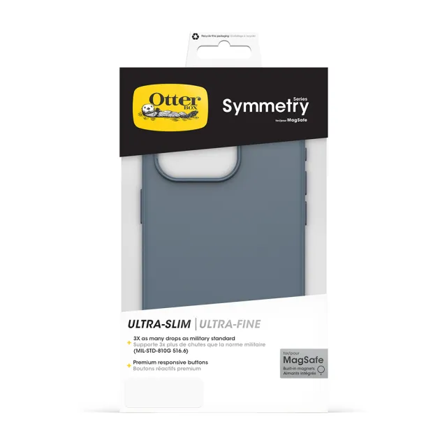 【OtterBox】iPhone 15 Pro 6.1吋 Symmetry Plus 炫彩幾何保護殼-藍(支援MagSafe)