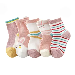 【cool kids only】5入-嬰兒襪子 兔兔兒童襪(嬰幼兒襪子 0-1歲)