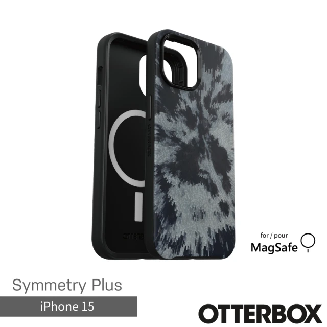 OtterBoxOtterBox iPhone 15 6.1吋 Symmetry Plus 炫彩幾何保護殼-幻影黑(支援MagSafe)