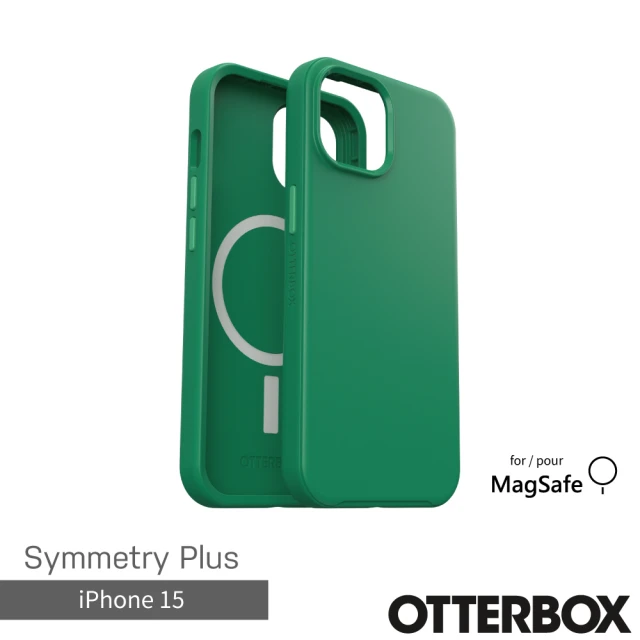 OtterBoxOtterBox iPhone 15 6.1吋 Symmetry Plus 炫彩幾何保護殼-綠(支援MagSafe)