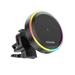 【E Store】15W 支援MagSafe磁吸無線充電架(炫彩燈光/強力磁吸)