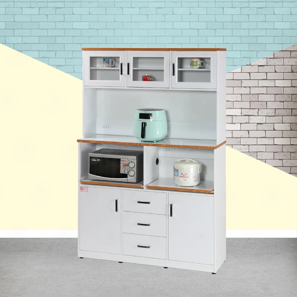 Fly· 飛迅家俱】4.2尺2拉盤3抽5門塑鋼電器櫃/上下座餐廚櫃(2孔電器插座) - momo購物網- 好評推薦-2026年1月