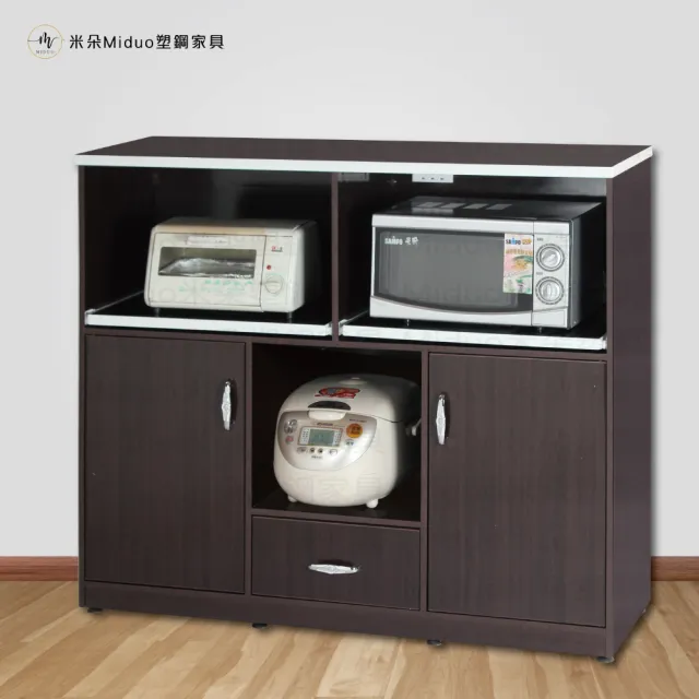 【Miduo 米朵塑鋼家具】4.2尺兩門一抽兩拉盤塑鋼電器櫃
