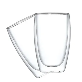 【MASTER】玻璃杯 450ml 辦公杯 玻璃咖啡杯 防燙杯 雙層杯 蛋型杯 保溫隔熱 5-DG450(玻璃杯 啤酒杯 透明杯)