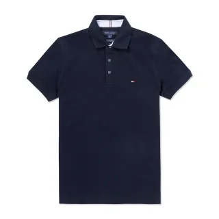 【Tommy Hilfiger】TOMMY 經典刺繡Logo短袖POLO衫 上衣-黑色(平輸品)