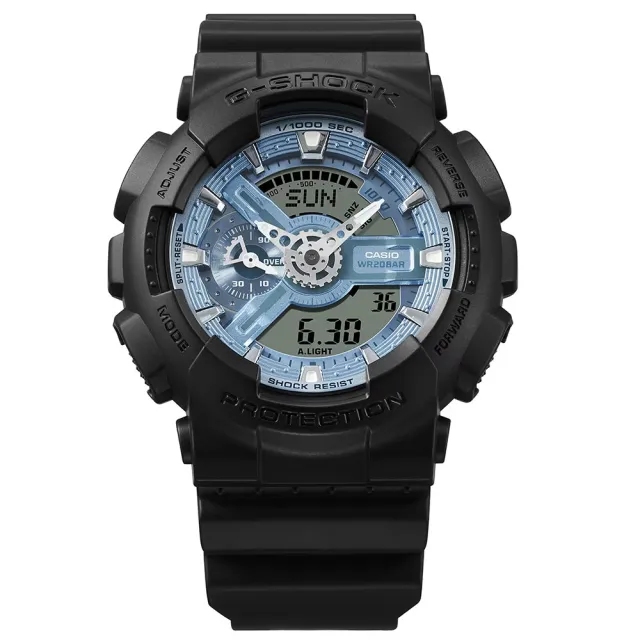 CASIO 卡西歐】G-SHOCK 冰藍色雙顯運動手錶(GA-110CD-1A2