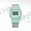 【CASIO 卡西歐】G-SHOCK 自然系列 湖水藍 布質錶帶方型女錶(GMD-S5600CT-3)