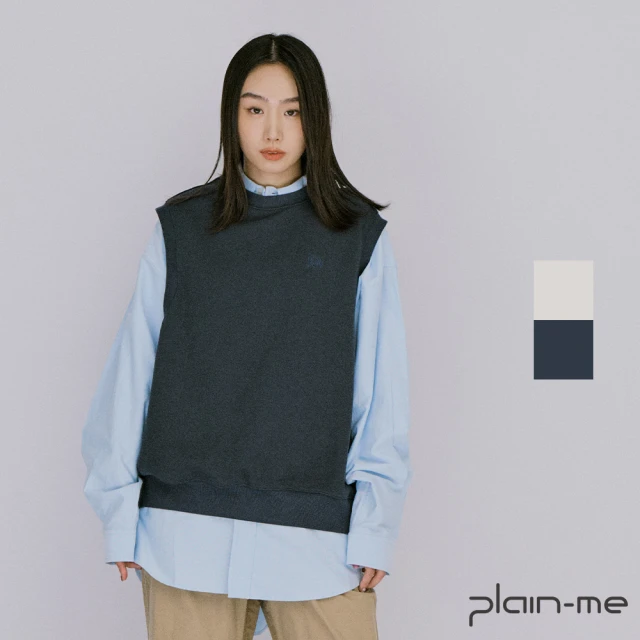 plain-me PLN刺繡空氣感背心 PLN0055-242(男款/女款 共2色 TEE 上衣 無袖上衣)