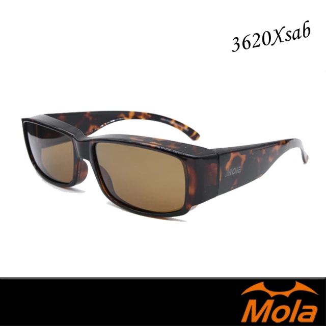 【MOLA 摩拉】前掛式近視偏光太陽眼鏡套鏡墨鏡UV400男女(3620Xsab)