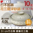 【萬古燒】Ginpo銀峰花三島耐熱砂鍋-10號-日本製-適用5-6人(40908)
