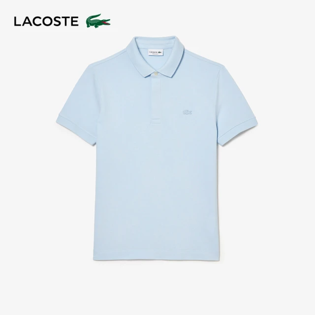 LACOSTE 中性款-合身印花網眼布短袖Polo衫(灰色)