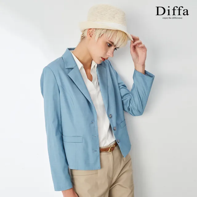 【Diffa】精緻美型襯衫領設計上衣-女